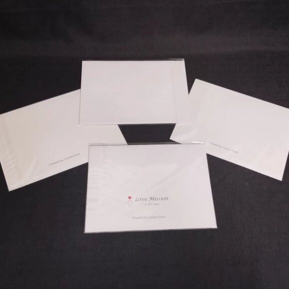 Set of 4 Watercolor Print Animal Themed Blank Greeting Cards W Envelopes - Picture 6 of 9